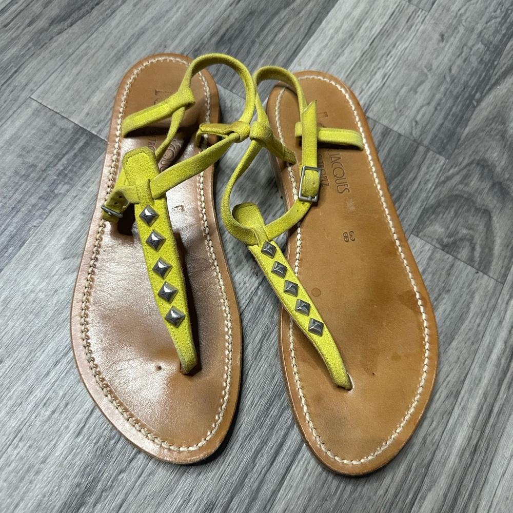 k. jacques Picon Pyr Studded Sandal Citron 38